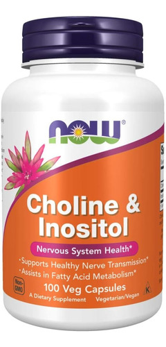 Colina Choline & Inositol 500mg Now 100 Cápsulas Eeuu