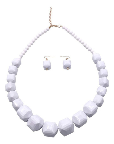 Collar De Cuentas Blancas Halawly, Joyería De Disfraz De Acr