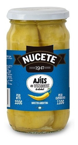 Imagen 3 de 3 de Combo Ajies En Vinagre Frasco Nucete 330 Gr X 3
