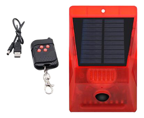 Luz De Alarma Solar Ip65 Sensor De Movimiento Al Aire Libre 