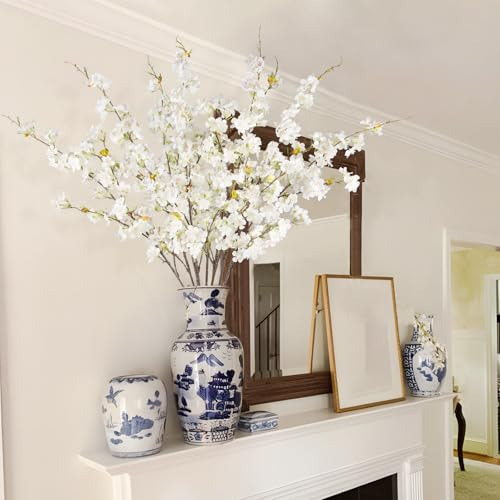8 Piezas De Flores De Cerezo Artificial De 40 De Tallos De