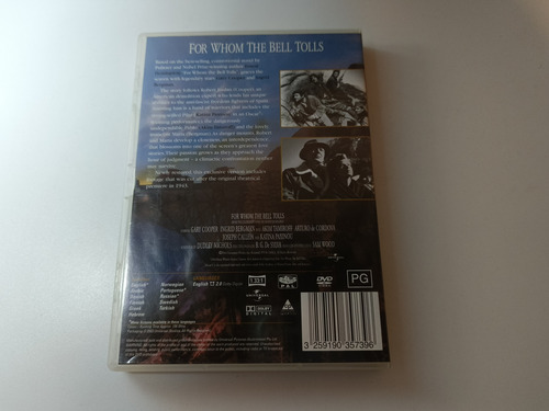 For Whom The Bell Tolls (1943) Película Dvd Original Inglés (Usado)