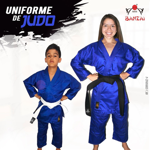 Uniformes De Judo Azul 10 Oz Marca Banzai, Tallas 000 Al 9