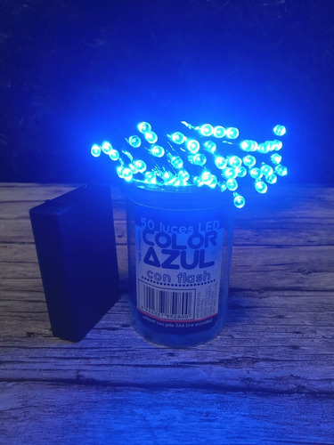 Luces De Navidad Led 50 A Pila Color Pettish Online Luces Azul