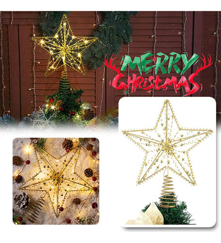 M Estrella Decorativa Para Árbol Navidad Con Guirnalda