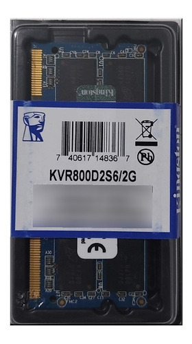 Kingston Memoria Ram Ddr2 2gb 800 Pc2-6400 Laptop