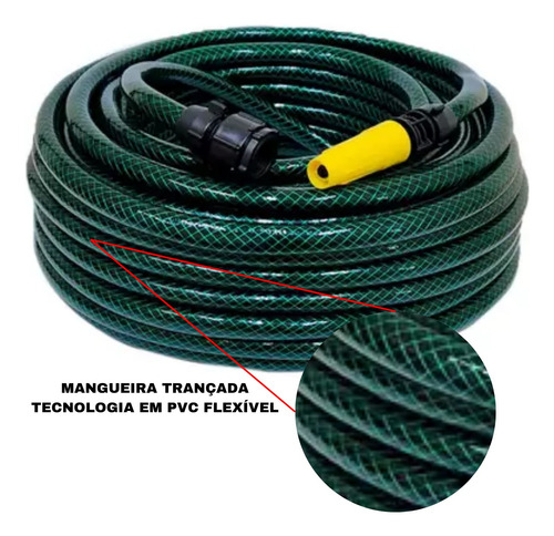 Mangueira 15 Metros De Jardim Trançada Resistente Flexível