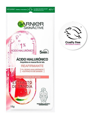 Ampolla En Mascarilla De Tela Garnier Con Hialurónico X 1 U Tipo de piel Todo tipo de piel