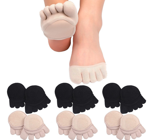 6 Pares De Calcetines Invisibles For Los Dedos De Los Pies,
