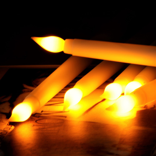 Luz De Velas Cónicas Sin Llama Led, Candelabro Led Con Pilas