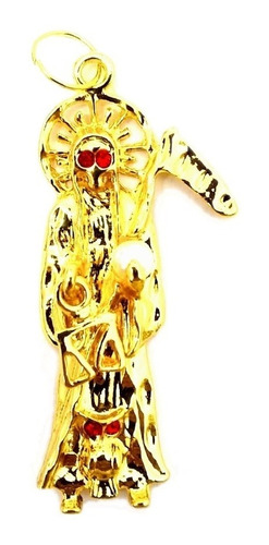 Dije De La Santa Muerte En 7 Metales Con Baño De Oro