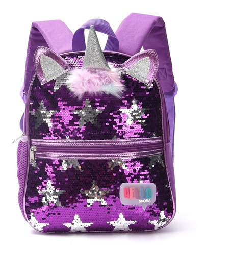 Mochila Infantil Lentejuelas Unicornio 12 Pulgadas Skora