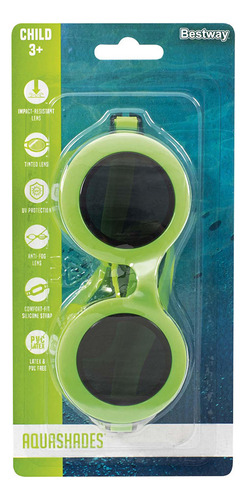 Goggles Infantiles Bestway Aquashades Para Natación Colores Color Verde