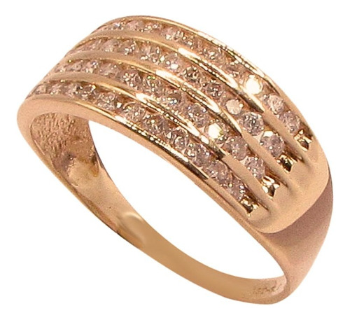 Anillo Oro Amarillo 14k Churumbela 48 Diamantes Naturales