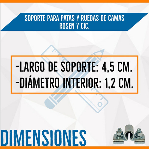 Imagen 5 de 8 de Soporte Para Patas Y Ruedas De Camas Rosen Y Cic