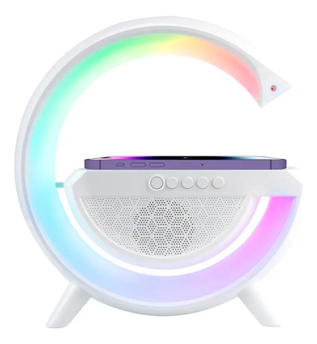 Luminária Rgb Caixa Som G Speaker Carregador Indução Smart