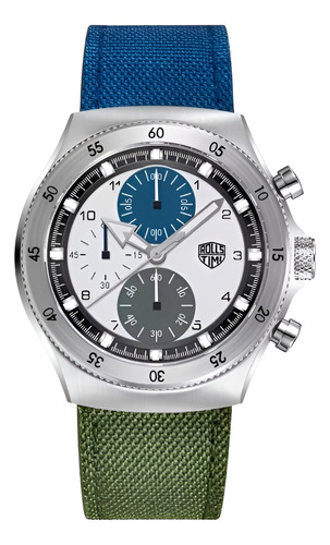 Reloj Hombre Rollstimi Pagani Desing Rt-7932 V Cuarzo Crono Azul Marino Y Verde Plateado Blanco