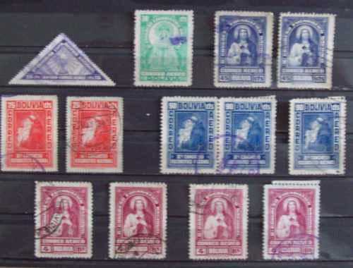 Bolivia, Lote 13 Sellos Aereos Serie 1939 Usados L0232