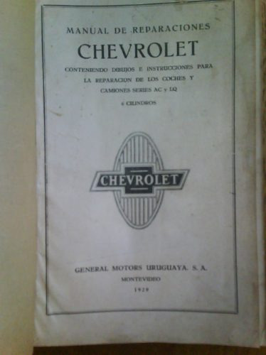 Manual Original De Servicio En Castellano De Chevrolet 1929