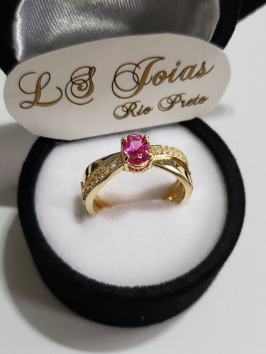 Anel De Formatura Esmeralda Natural E Zircones Ouro 18k