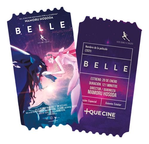 Set 3 Boletos Conmemorativos Belle 100% Original De Cine