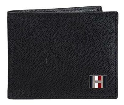 Tommy Hilfiger Hombres Rfid Slim Bifold Wallet, Black Hthtn