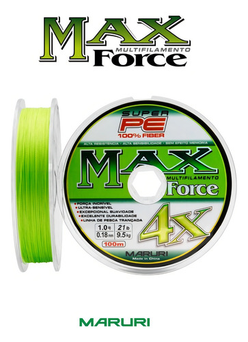 Linha Multifilamento Maruri 4x Lemon 0,14mm Cx - 500mts Cor Verde