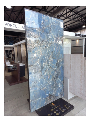 Imagen 2 de 7 de Porcelanato Pulido Laminas San Pietro Azul Coral 120x240 1ra