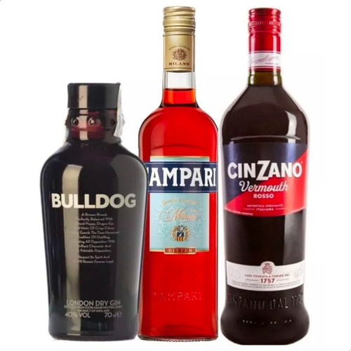 Gin Bulldog + Campari + Cinzano = Trago Negroni 