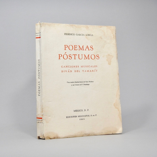 Poemas Póstumos Federico García Ediciones Mexicanas 1945 Www