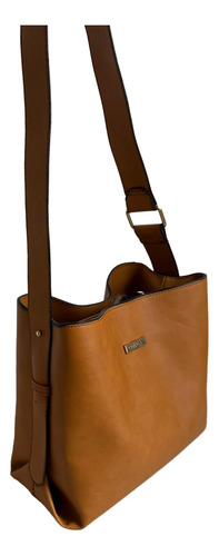 Bolsa De Hombro Diseño Bucket Estilo Bohemio Latte Y Miel Marrón Lisa Oro Marrón