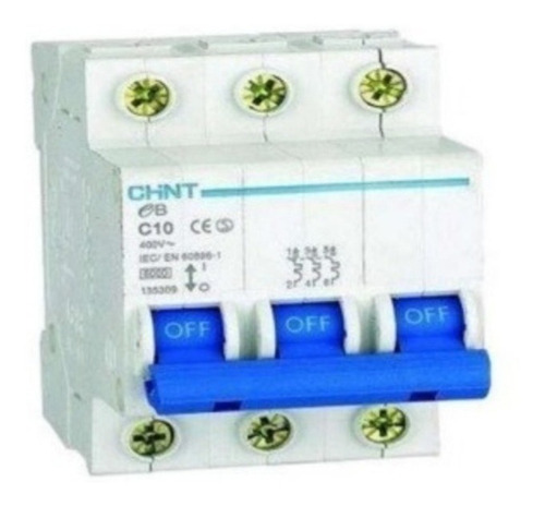 Breaker Termomagnetico De 3×10 Amperios 1 , 2 Y 3 Polos .