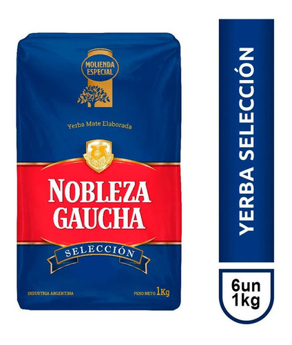 Pack Nobleza Gaucha Yerba Mate Seleccion 1 Kg X 6 Unidades
