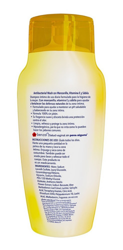 Jabón Liquido Íntimo Uso Diario Benzal Manzanilla