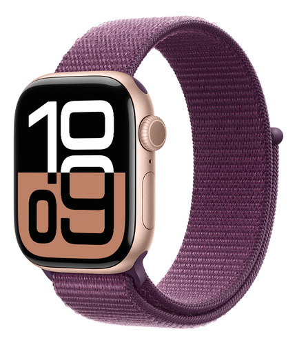 Apple Watch S10 Gps 46mm Aluminio Con Correa Color Oro Rosa Oro Rosa Correa Loop Deportiva Ciruela Aluminio Oro Rosa