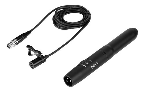 Microfone Lapela Boya By-m11od Condensador Omni Mini Xlr Com Cor Preto