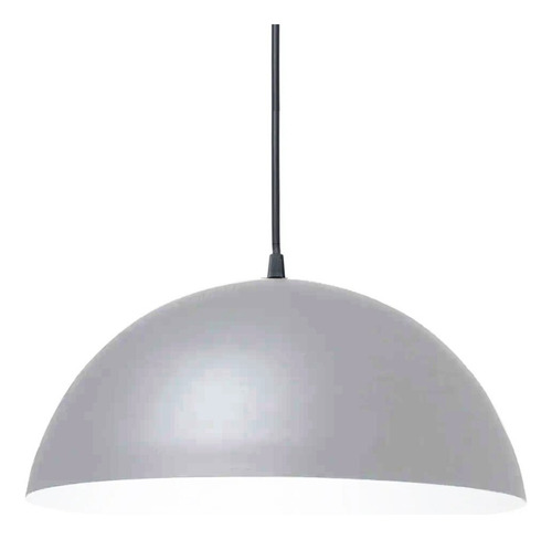 Colgante Media Esfera 30cm Colores Ideal Cocina Apto Led Fz Color Platil/blanco