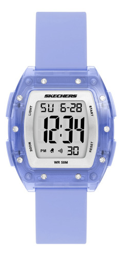 Reloj Mujer Skechers Sr6323 De Silicona Morado Fondo PANTALLA POSITIVA