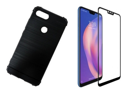 Kit Capa Capinha Borda + 3d Vidro Compativel Com Mi 8 Lite