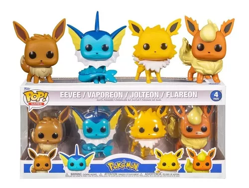Figuras De Ação Pokémon Eevee, Jolteon, Vaporeon e Flareon
