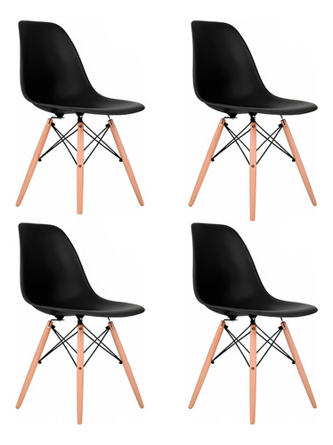 Pack 4 Sillas Eames Negras