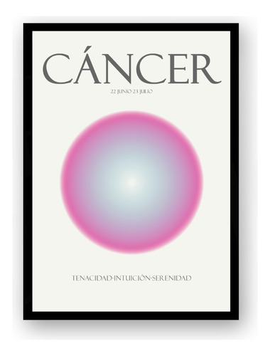 Cancer Y Su Aura Póster Imprimible Personalizado Signos Deco