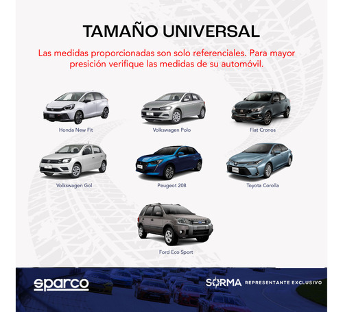 Imagen 7 de 9 de Cubre Alfombra Auto Sparco Universal 4 Piezas De Polyester