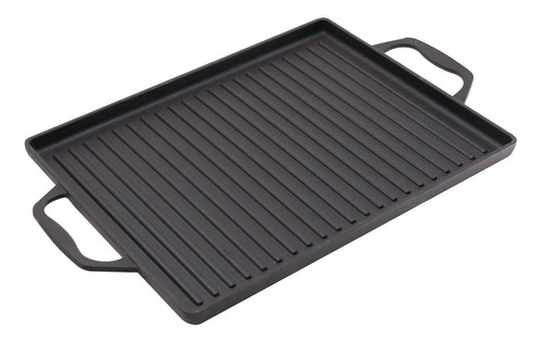 Plancha Hierro Fundido Wayu Con Azas Iron Cast Color negro