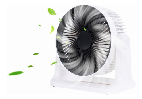 Ventilador De Escritorio Portátil Con 5 Aspas De Plástico 20.32 Cm 6w Blanco/negro Negro Plástico Pp 5