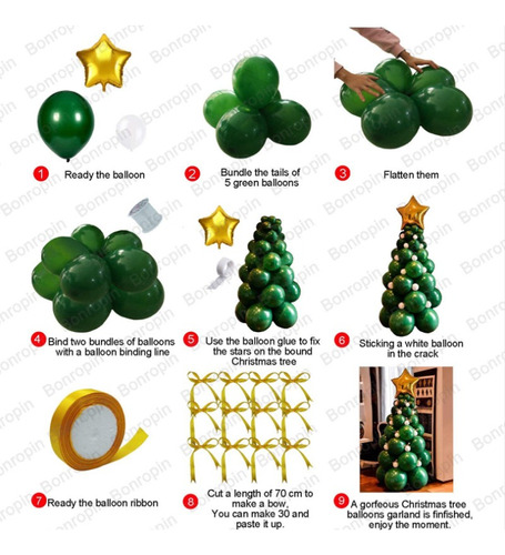 Suporte De Balão De Árvore De Natal 93pcs Decoração De Casa | Parcelamento  sem juros
