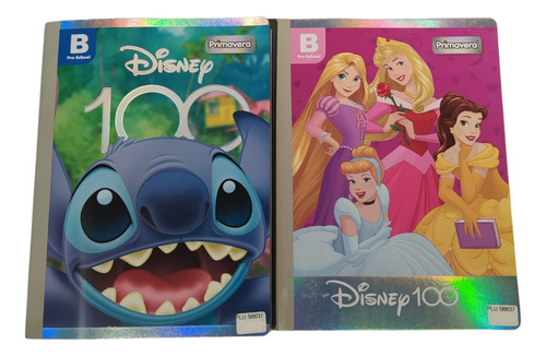Cuaderno Princesas 100 Hojas Cuadros 1 Cm 100 Años Disney
