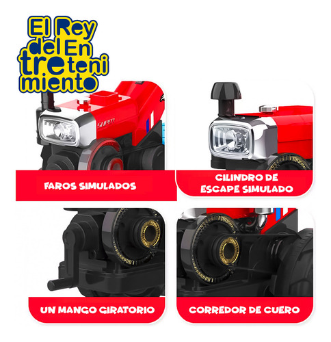 Imagen 9 de 10 de Moto Tractor Con Tráiler Música Usb Y Luces A Batería El Rey