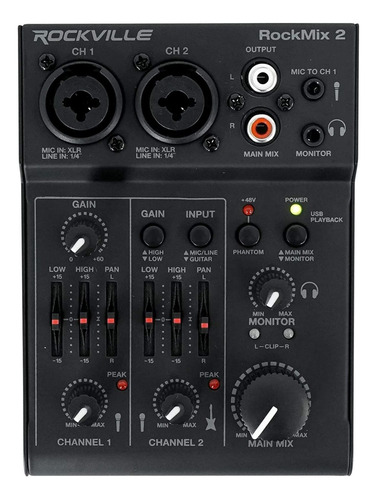  Kmix 2 Channel Mic Instrument Pro Mezclador De Grabaci...