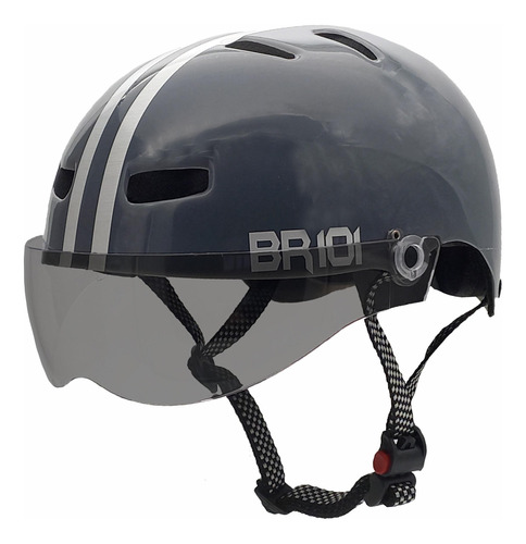 Capacete Br 101 Urbano Pro Cinza Vision Fume P